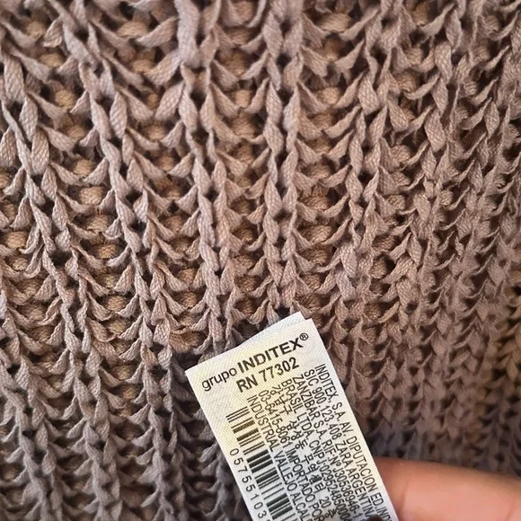 NWOT Zara crochet knit sweater vest Small Basic Taupe Fall Winter Style - Picture 6 of 6